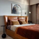 Chic entryway with console table and artwork