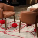 Contemporary home office with wooden furniture