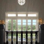 Contemporary staircase with glass railing