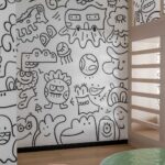 Contemporary staircase with glass railing