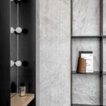 Chic entryway with console table and artwork