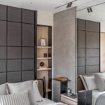 Luxury home bar design with backlit shelves