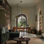 Luxury home bar design with backlit shelves